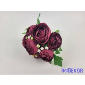 Boglárka 7 szálas kötegelt csokor 26 cm - Bordó