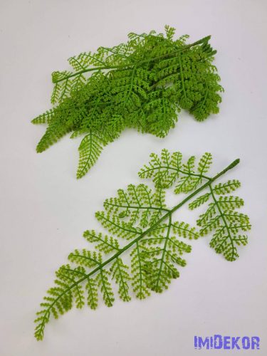 Páfrány gumis hatású mű díszítő levél 23 cm - Világos Zöld