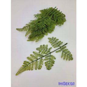   Páfrány gumis hatású mű díszítő levél 23 cm - Sötét Zöld