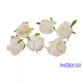 Bimbós rózsa selyemvirág fej D6,5cm - Krém