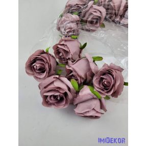 Bimbós rózsa selyemvirág fej D6,5cm - Mályva