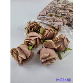 Bimbós rózsa selyemvirág fej D6,5cm - Mályvás Bézs