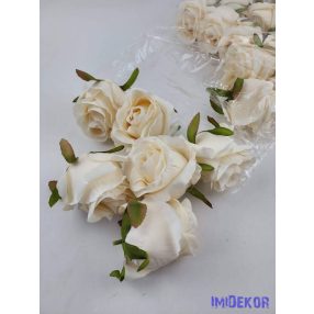 Bimbós rózsa selyemvirág fej D6,5cm - Halvány Barack