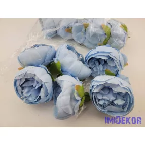 Peónia selyemvirág fej 9 cm - Kék