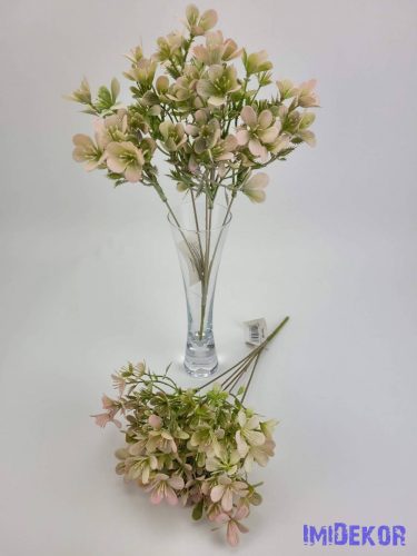 Apró virágos 5 ágú mű díszítő bokor 31 cm - Hamvas Rózsaszín