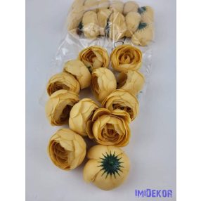 Boglárka selyemvirág fej 6 cm - Sárga 200