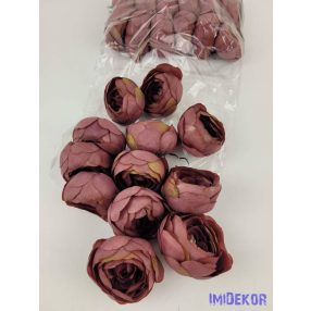 Boglárka selyemvirág fej 6 cm - Sötét Mályva