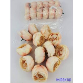 Boglárka fej selyemvirág fej 6 cm - Erős Krém-Barack