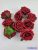 Bársony hatású rózsa fej 7cm - Piros