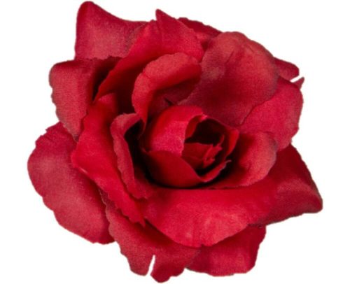 Rózsa nyílott selyemvirág fej nyílt rózsafej 10 cm - Bordó