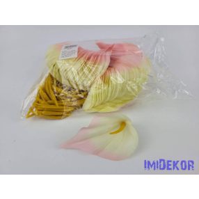 Kála selyemvirág fej 10 cm - Krém-Rózsaszín