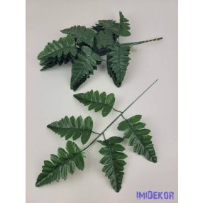 Zöld 5 leveles páfrány ág 35 cm