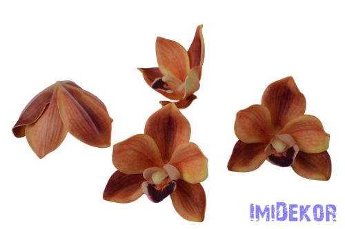 Polifoam orchidea fej 9,5cm - Narancs