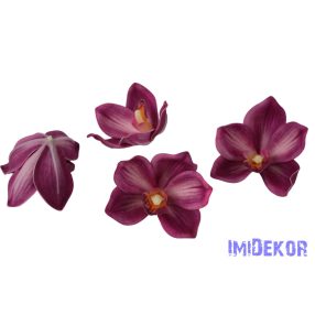 Polifoam orchidea fej 9,5cm - Sötét Rózsaszín