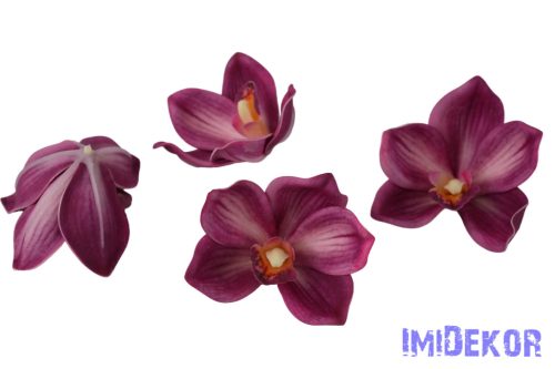Polifoam orchidea fej 9,5cm - Sötét Rózsaszín