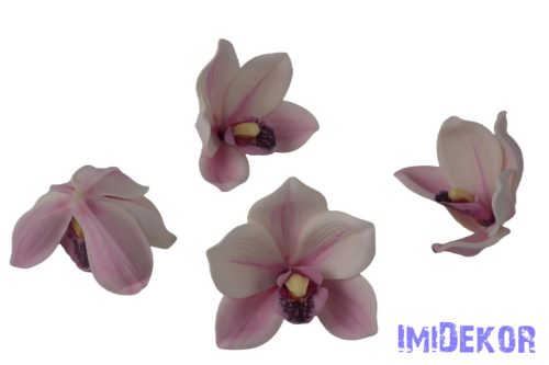 Polifoam orchidea fej 9,5cm - Krém-Rózsaszín