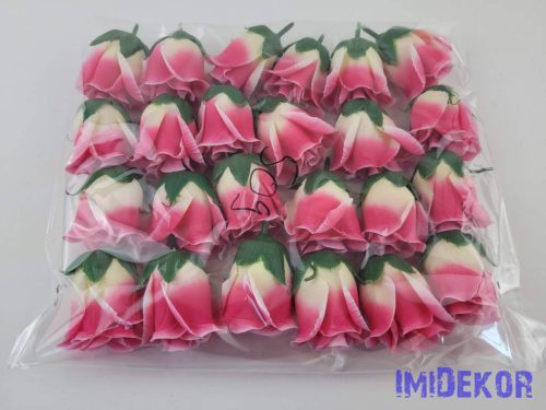 Bimbós rózsa selyemvirág fej M5,5 cm - Cirmos Pink