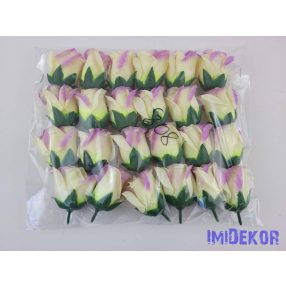 Bimbós rózsa selyemvirág fej M5,5 cm - Világos Lila