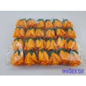 Bimbós rózsa selyemvirág fej M5,5 cm - Világos Narancs