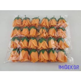 Bimbós rózsa selyemvirág fej M5,5 cm - Halvány Narancs