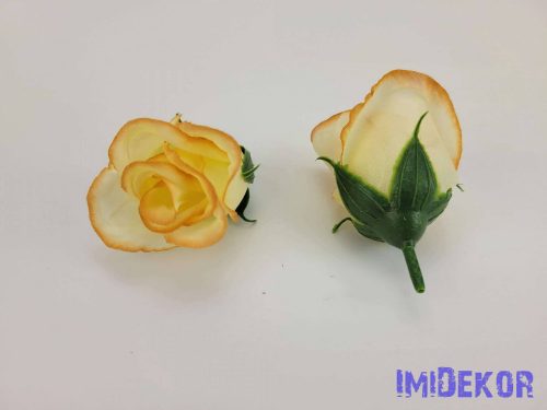 Bimbós rózsa selyemvirág fej M5,5 cm - Cirmos Barack