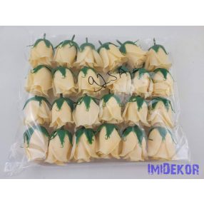 Bimbós rózsa selyemvirág fej M5,5 cm - Halvány Barack