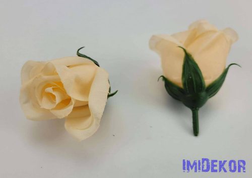 Bimbós rózsa selyemvirág fej M5,5 cm - Halvány Barack