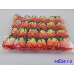 Bimbós rózsa selyemvirág fej M5,5 cm - Lazac