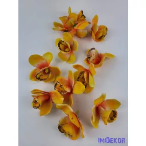 Orchidea polifoam fej 10 cm - Narancsos