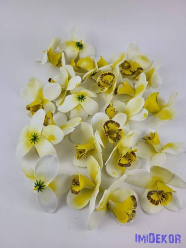 Orchidea polifoam fej 10 cm - Sárgás