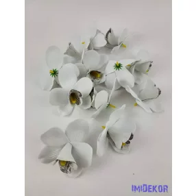 Orchidea polifoam fej 10 cm - Törtfehér