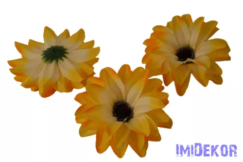 Dália selyemvirág fej D11-12cm - Napsárga