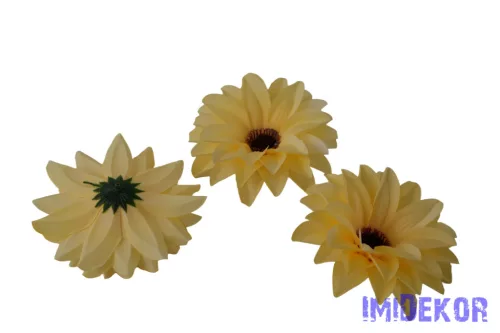 Dália selyemvirág fej D11-12cm - Vaj