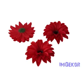Dália selyemvirág fej D11-12cm - Piros