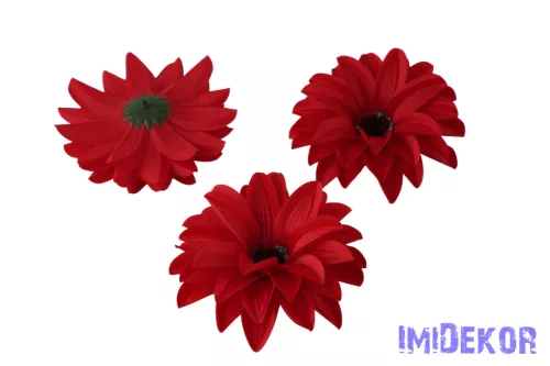 Dália selyemvirág fej D11-12cm - Piros