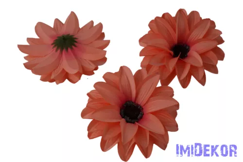 Dália selyemvirág fej D11-12cm - Korall