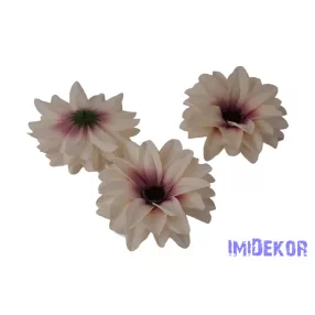 Dália selyemvirág fej D11-12cm - Ekrü-Mályva