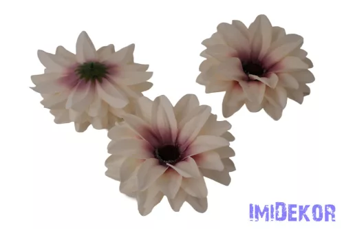 Dália selyemvirág fej D11-12cm - Ekrü-Mályva