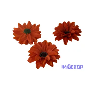 Dália selyemvirág fej D11-12cm - Sötét Narancs
