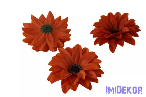 Dália selyemvirág fej D11-12cm - Sötét Narancs