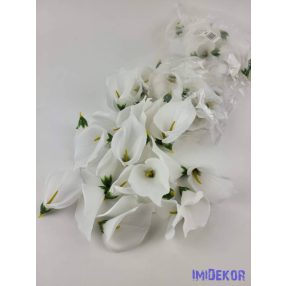Kála selyemvirág fej 6,5 cm - Fehér