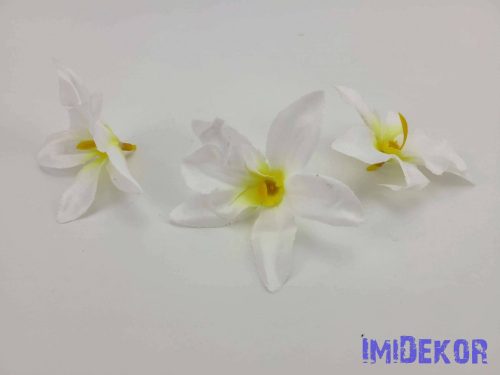 Orchidea selyemvirág fej 6,5 cm - Fehér