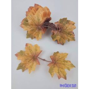 Őszi levélpár 17x9cm - Zöldes Sárga-Barnuló