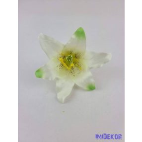 Liliom fej 13 cm - Törtfehér-Zöldes
