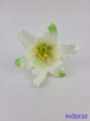 Liliom fej 13 cm - Törtfehér-Zöldes