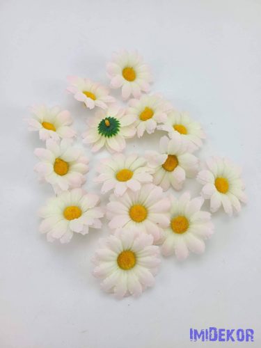 Margaréta selyemvirág fej 6 cm - Krém-Babarózsaszín