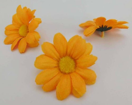 Margaréta selyemvirág fej 6 cm - Világos Narancs