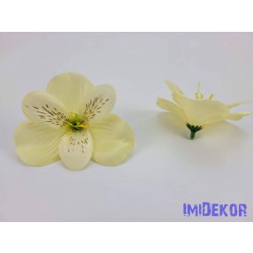 Alsztromélia selyemvirág fej 8 cm - Sötét Krém