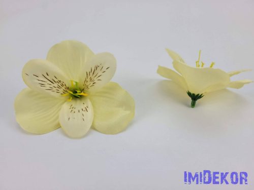 Alsztromélia selyemvirág fej 8 cm - Sötét Krém