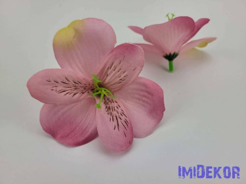 Alsztromélia selyemvirág fej 8 cm - Rózsaszín